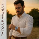 Relógio Old Money Luxo Aço Inoxidável Azul - Poedagar