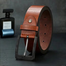 Cinto Liso Largo de Luxo Alta Qualidade Couro Genuíno e Fivela