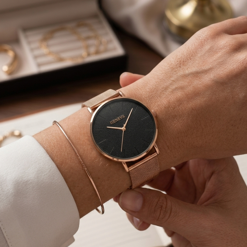 Relógio Geneva Feminino Minimalista