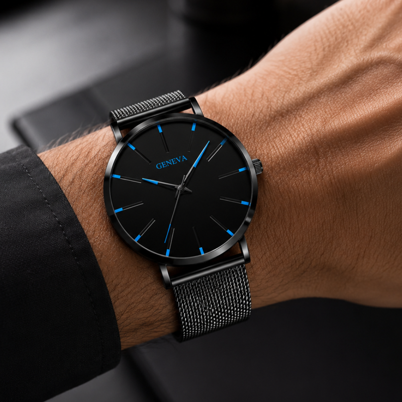 Relógio Masculino Minimalista - Geneva Eclipse