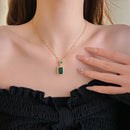 Conjunto Joias Emerald Strass - Brincos + Colar + Anel