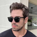 Óculos de Sol Hexagonal Retrô Preto Fosco UV400