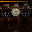 Relógio Premium Analógico em Couro Casual