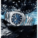 Relógio Old Money Luxo Aço Inoxidável Azul - Poedagar