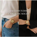 Relógio Quartz Elástica Analógico Redondo