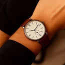 Relógio Premium Analógico em Couro Casual