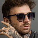 Óculos de Sol Hexagonal Retrô Preto Fosco UV400