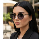 Óculos de Sol Redondo Cerca Metal UV400 + Case