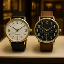 Relógio Premium Analógico em Couro Casual