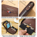 Carteira em Couro com Zíper Multifuncional