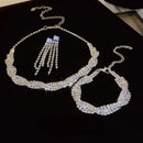 Conjunto Joias Diamante Elegante em Espiral - Brincos + Colar + Anel