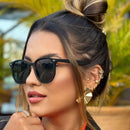 Óculos de Sol Preto Fosco em Acetato UV400