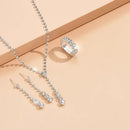 Conjunto Joias Borla Geométrica - Brincos + Colar + Anel