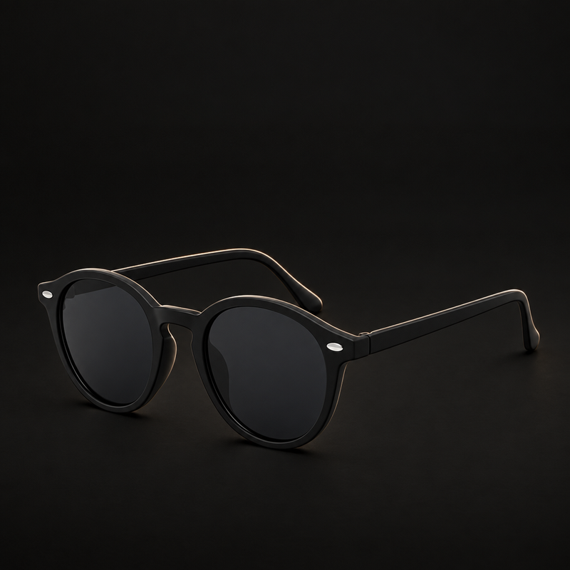 Óculos de Sol Preto Fosco em Acetato UV400