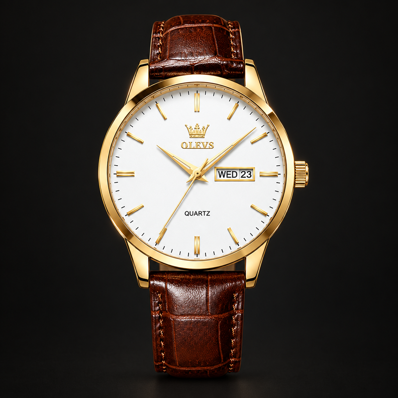 Relógio Masculino OLEVS Classic Gold